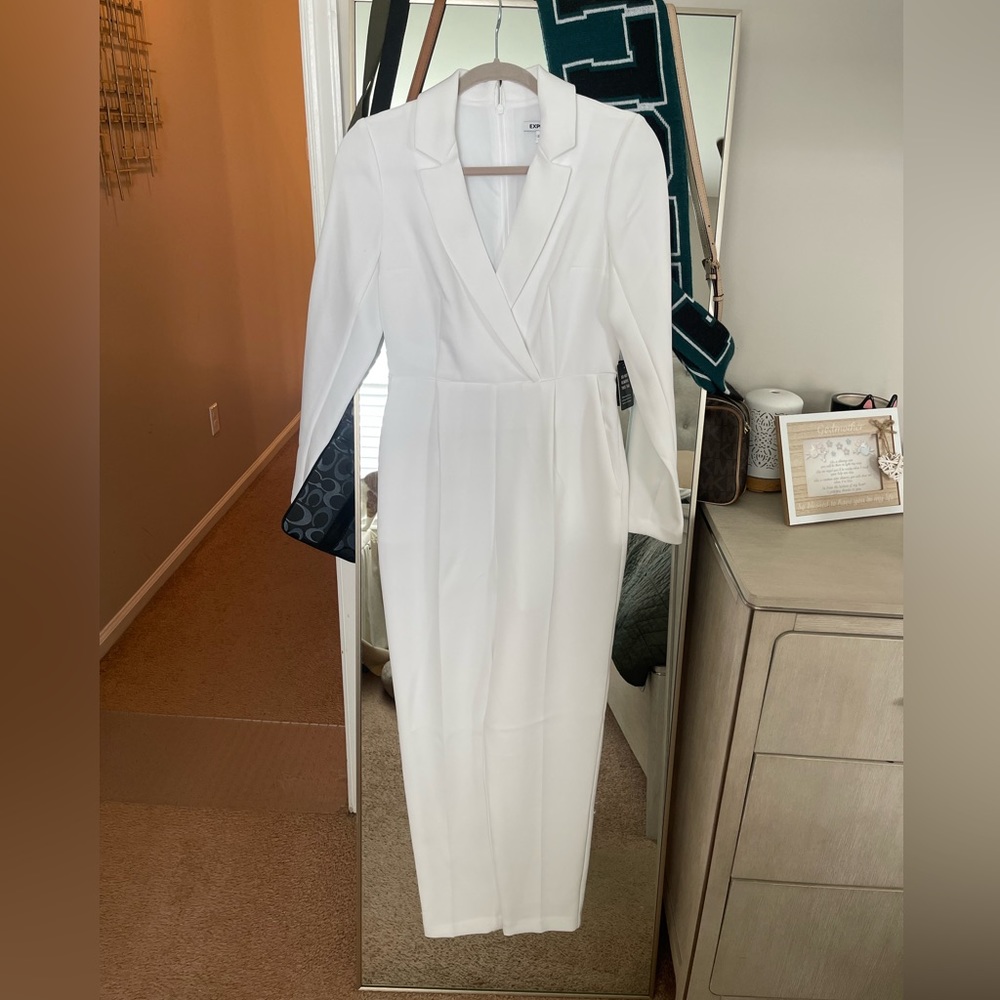 White formal Jumpsuit. Brand- express. Size- S